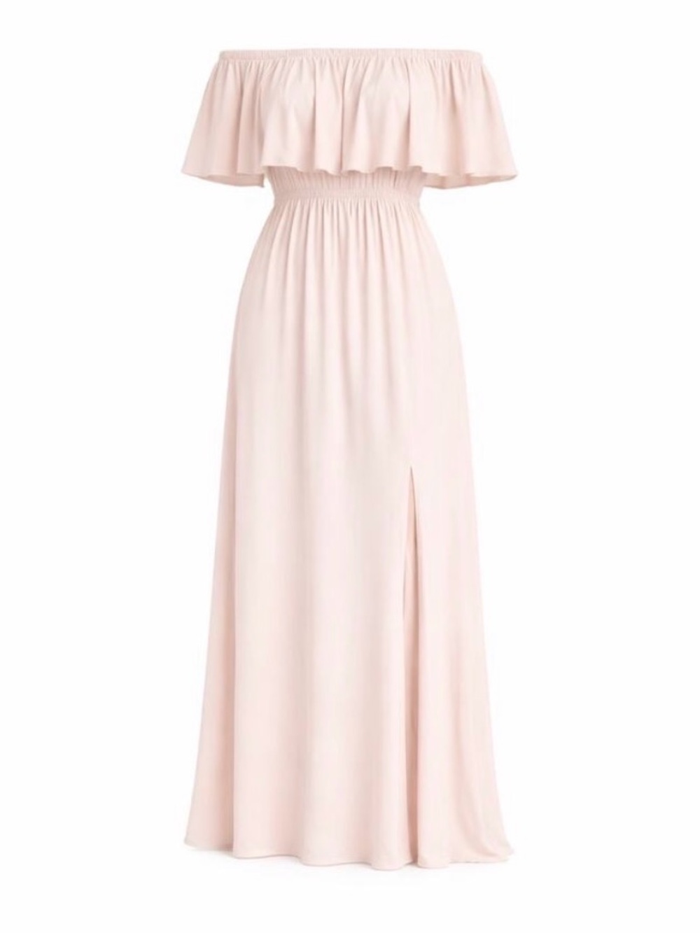 Show Me Your Mumu Hacienda Maxi Dress Beige Off Shoulder Bridesmaid Size Small